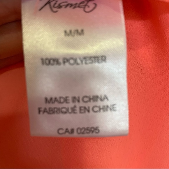 Kismet Size Medium Petite Salmon Coloured Sheer Blouse - Picture 12 of 12